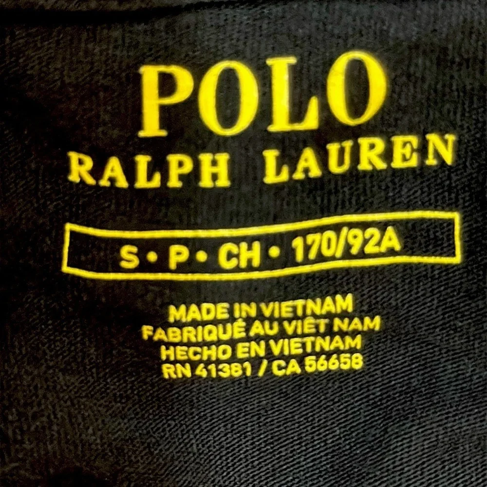 Polo by Ralph Lauren Black Cotton Hoodie Tee lightweight sz S